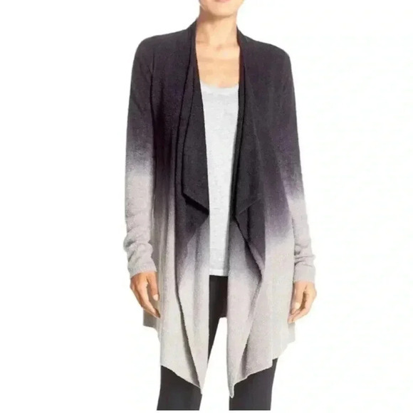 BAREFOOT DREAMS CozyChic Lite Ombre Calypso Wrap Cardigan Loden Carbon S/M - Picture 2 of 16